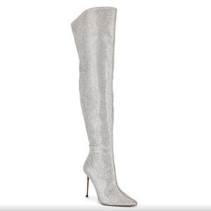 Steve Madden Silver Over the Knee Boots